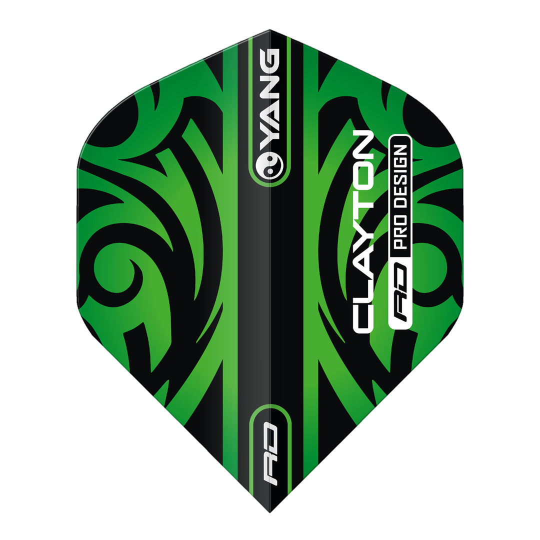 Jonny Clayton Red & Green Yin Yang Standard Dart Flights by Red Dragon