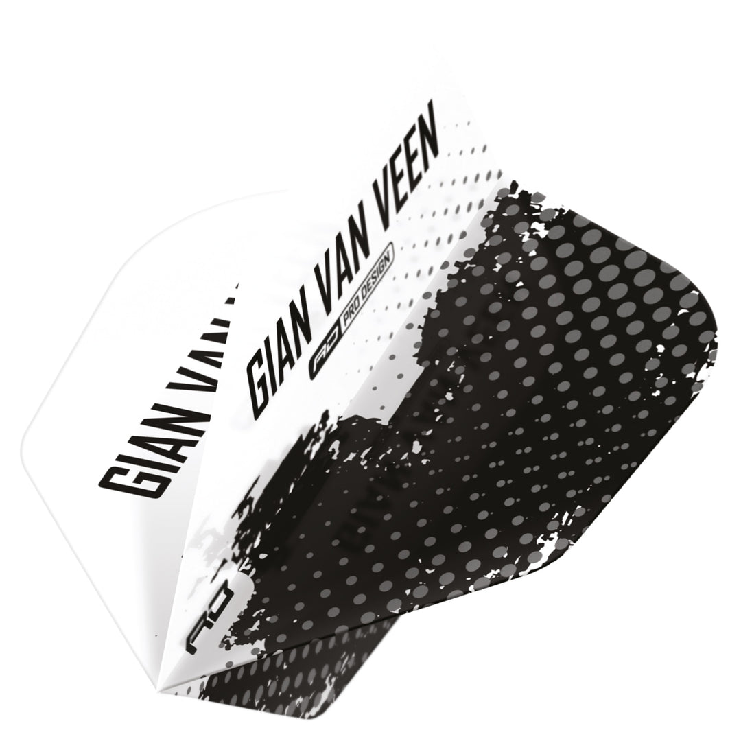 Gian van Veen Black & White No6 Dart Flights by Red Dragon