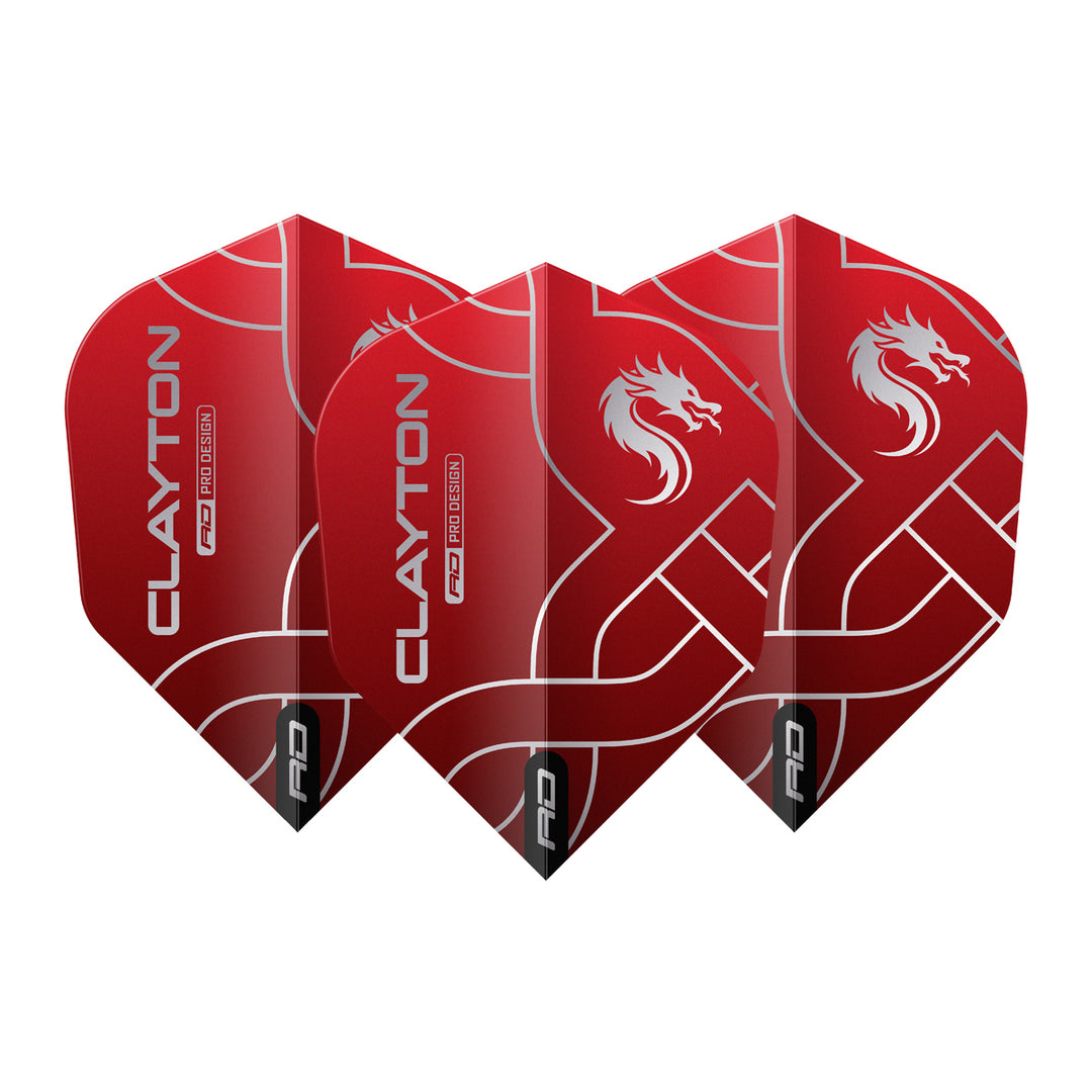 Jonny Clayton Red & Black Hardcore No6 Dart Flights by Red Dragon