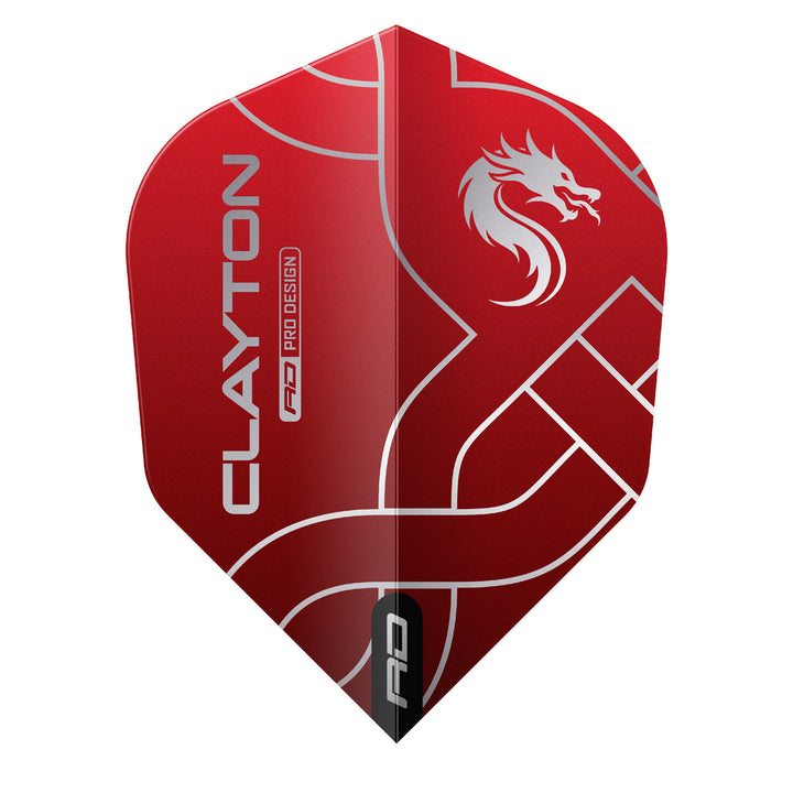 Jonny Clayton Red & Black Hardcore No6 Dart Flights by Red Dragon