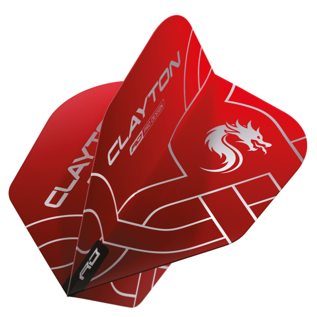 Jonny Clayton Red & Black Hardcore No6 Dart Flights by Red Dragon