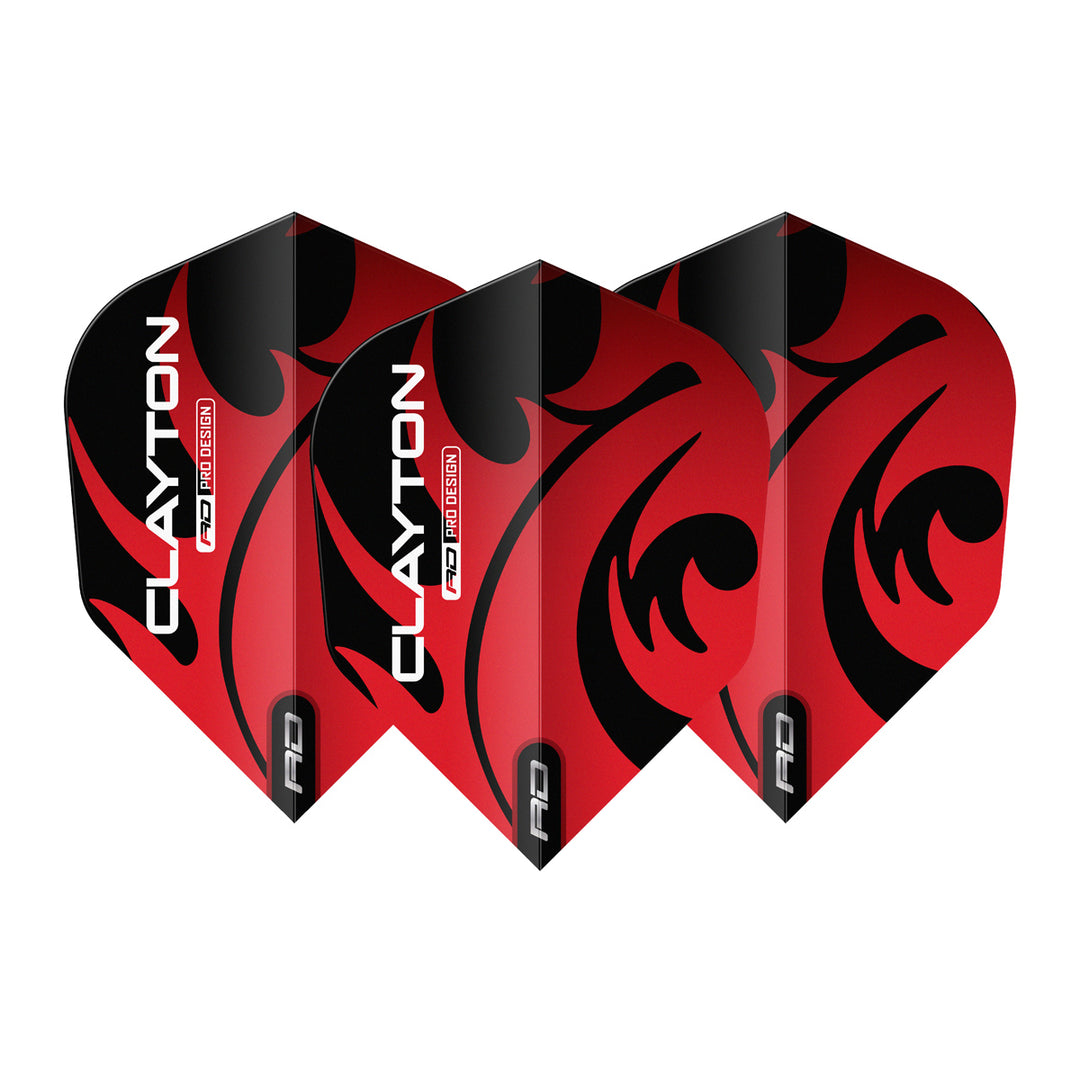 Jonny Clayton Red & Silver Hardcore No6 Dart Flights by Red Dragon