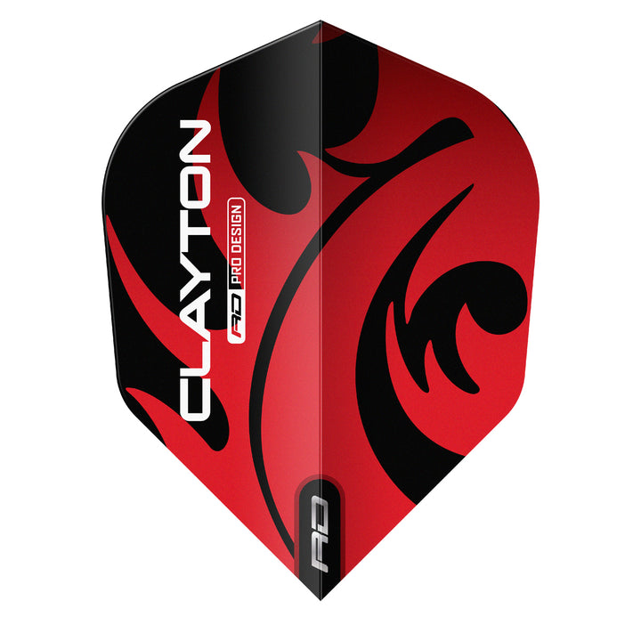 Jonny Clayton Red & Silver Hardcore No6 Dart Flights by Red Dragon