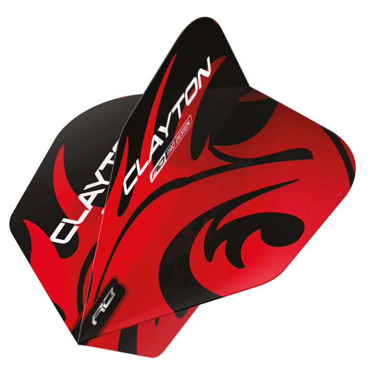 Jonny Clayton Red & Silver Hardcore No6 Dart Flights by Red Dragon