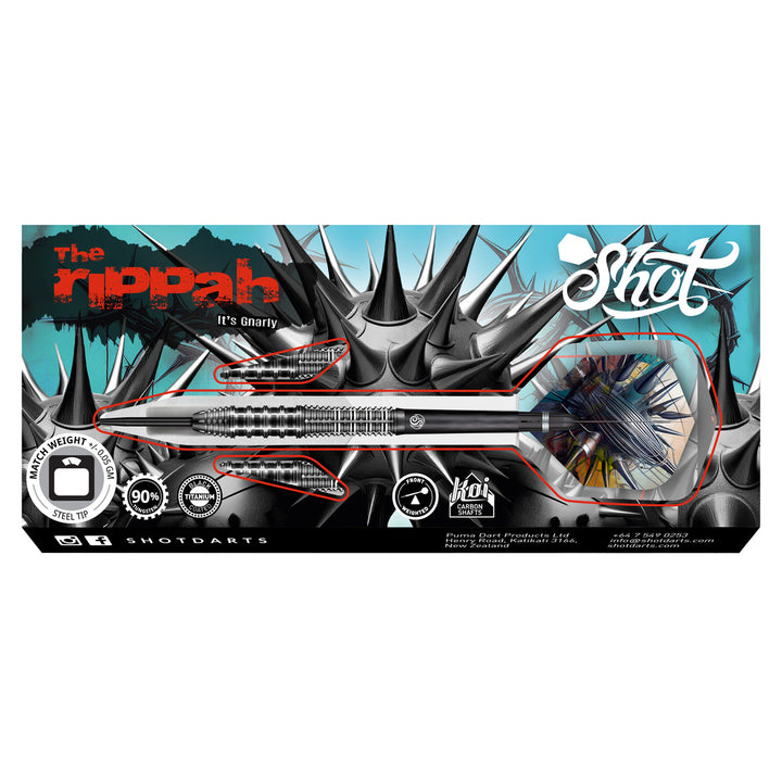 Gnarly Rippah 90% Tungsten Steel Tip Darts by Shot