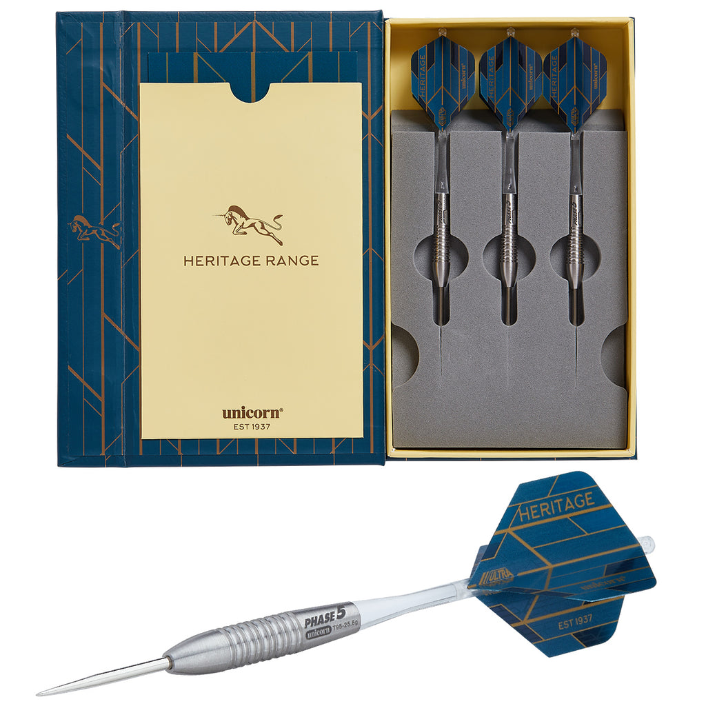 Heritage Phase 5 95% Tungsten Steel Tip Darts by Unicorn