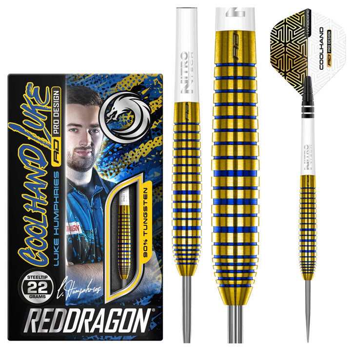 Luke Humphries TX3 Gold SE 90% Tungsten Steel Tip Darts by Red Dragon