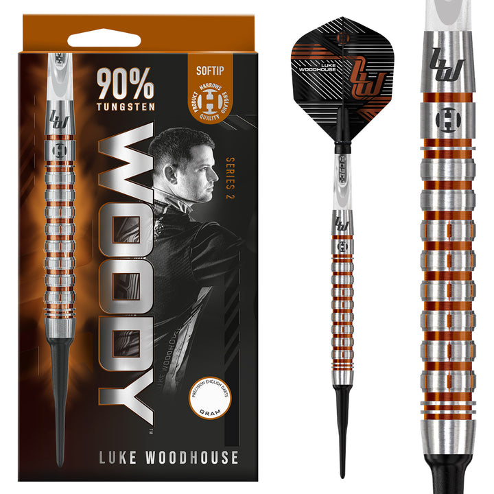 Luke Woodhouse Series 2 90% Tungsten Soft Tip Darts by Harrows