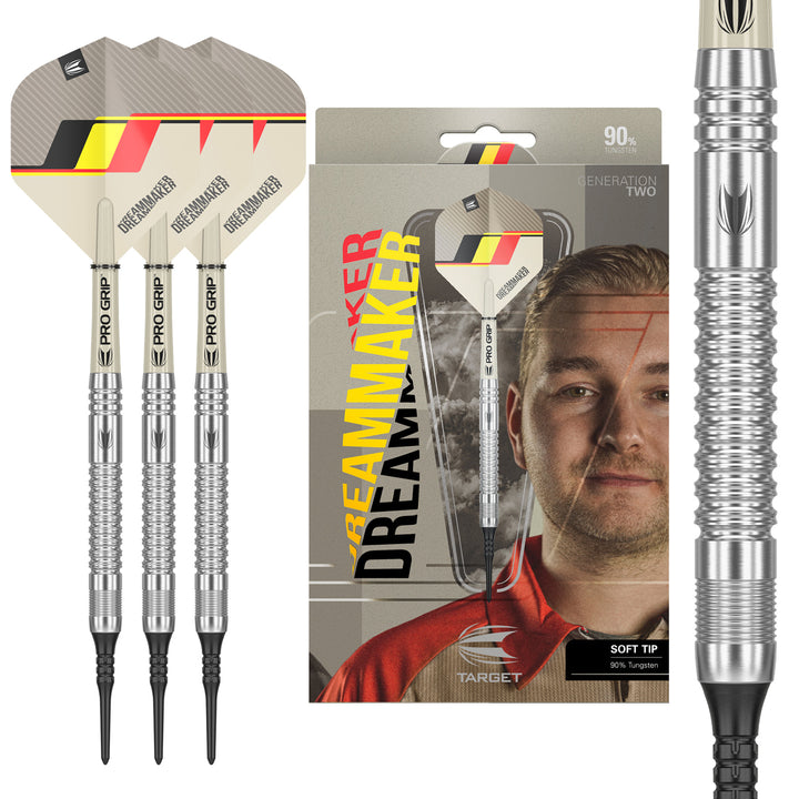 Dimitri van den Bergh G2 90% Tungsten Soft Tip Darts by Target