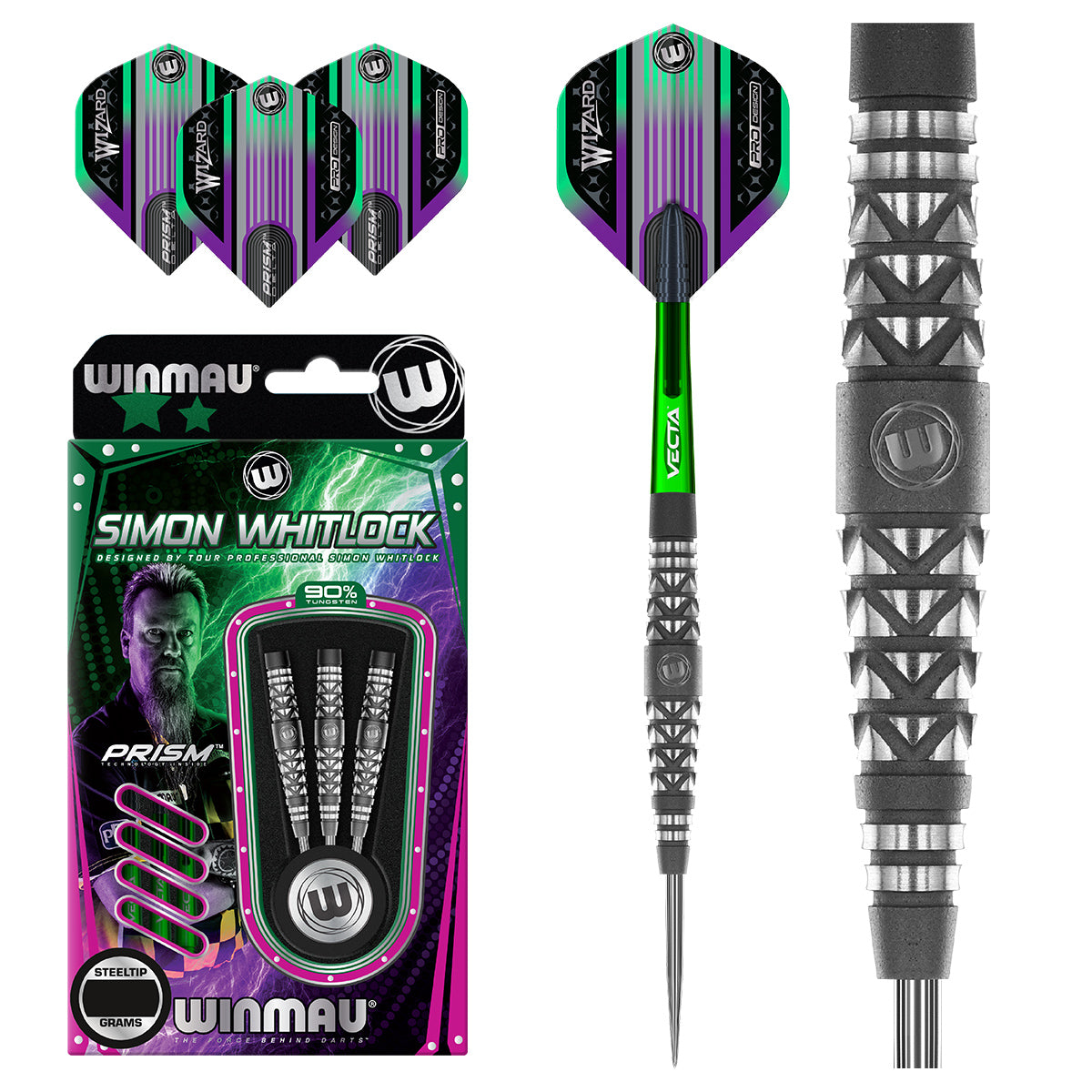 Simon Whitlock Atomised 90% Tungsten Steel Tip Darts by Winmau