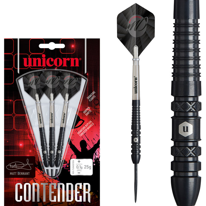 Matt Dennant 90% Tungsten Steel Tip Darts by Unicorn