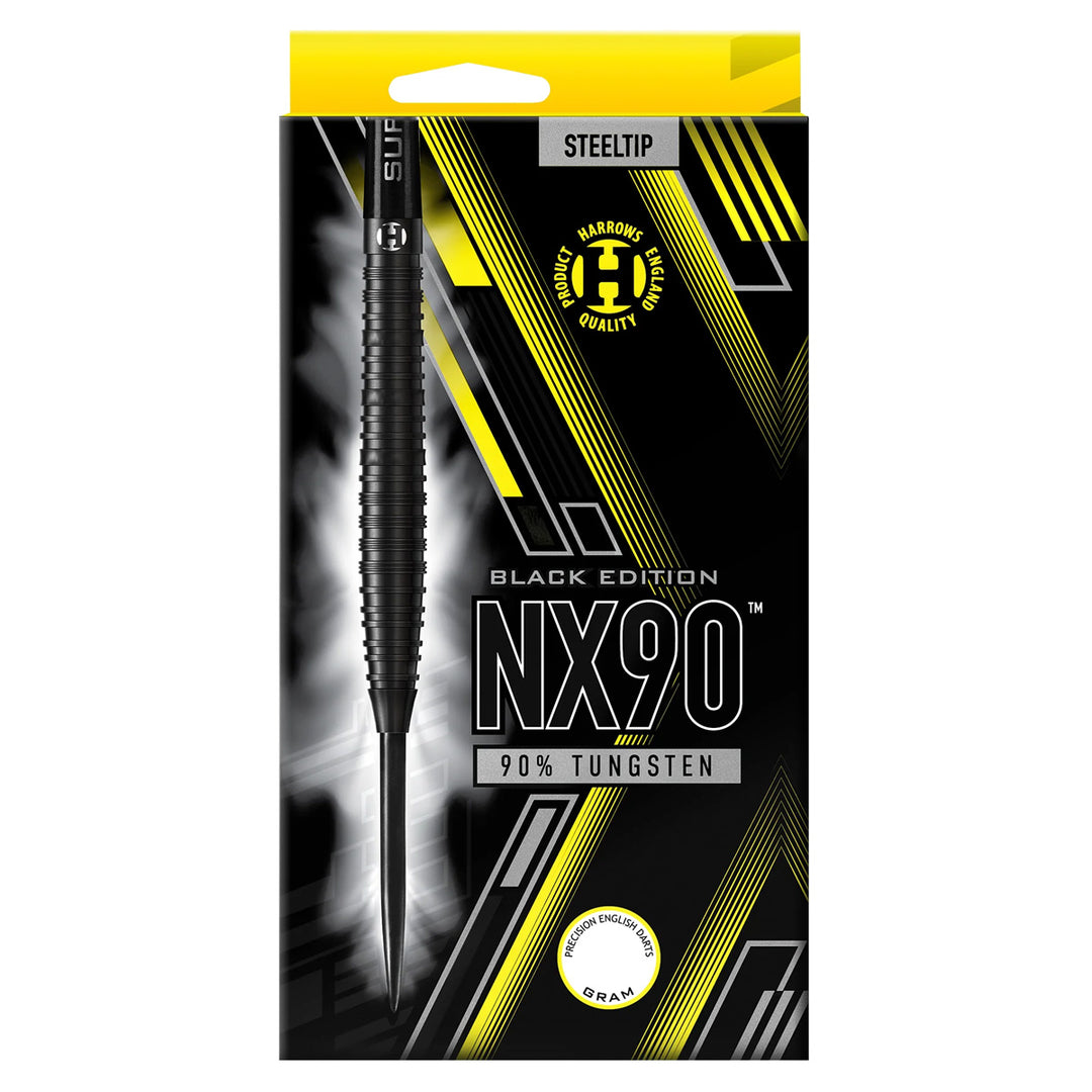 NX90 Black Edition 90% Tungsten Steel Tip Darts by Harrows