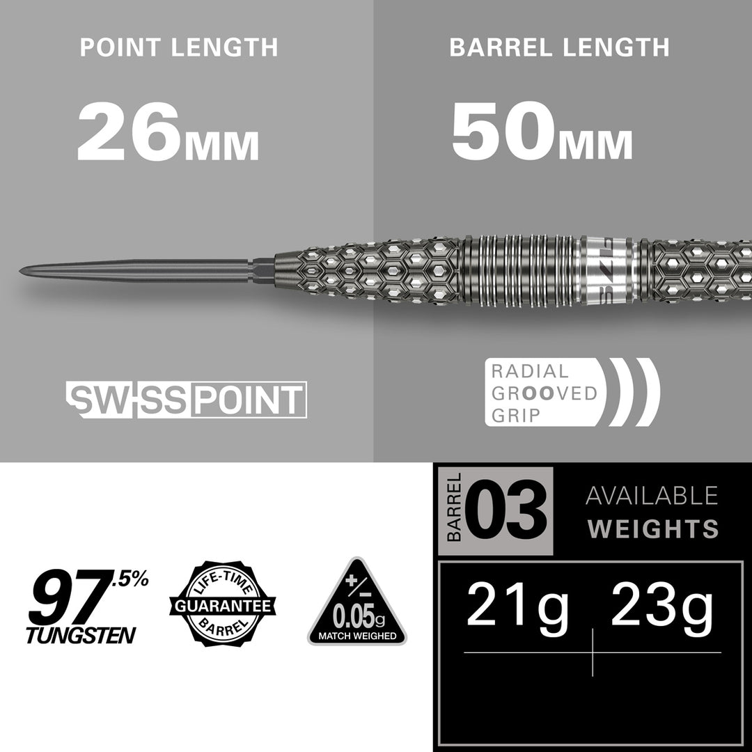 975 03 Swiss  97.5% Tungsten Steel Tip Dart by Target