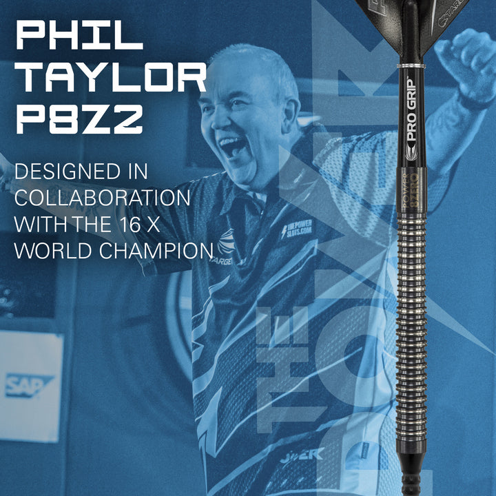 Phil Taylor 8ZERO Black 80% Tungsten Soft Tip Darts by Target - S1