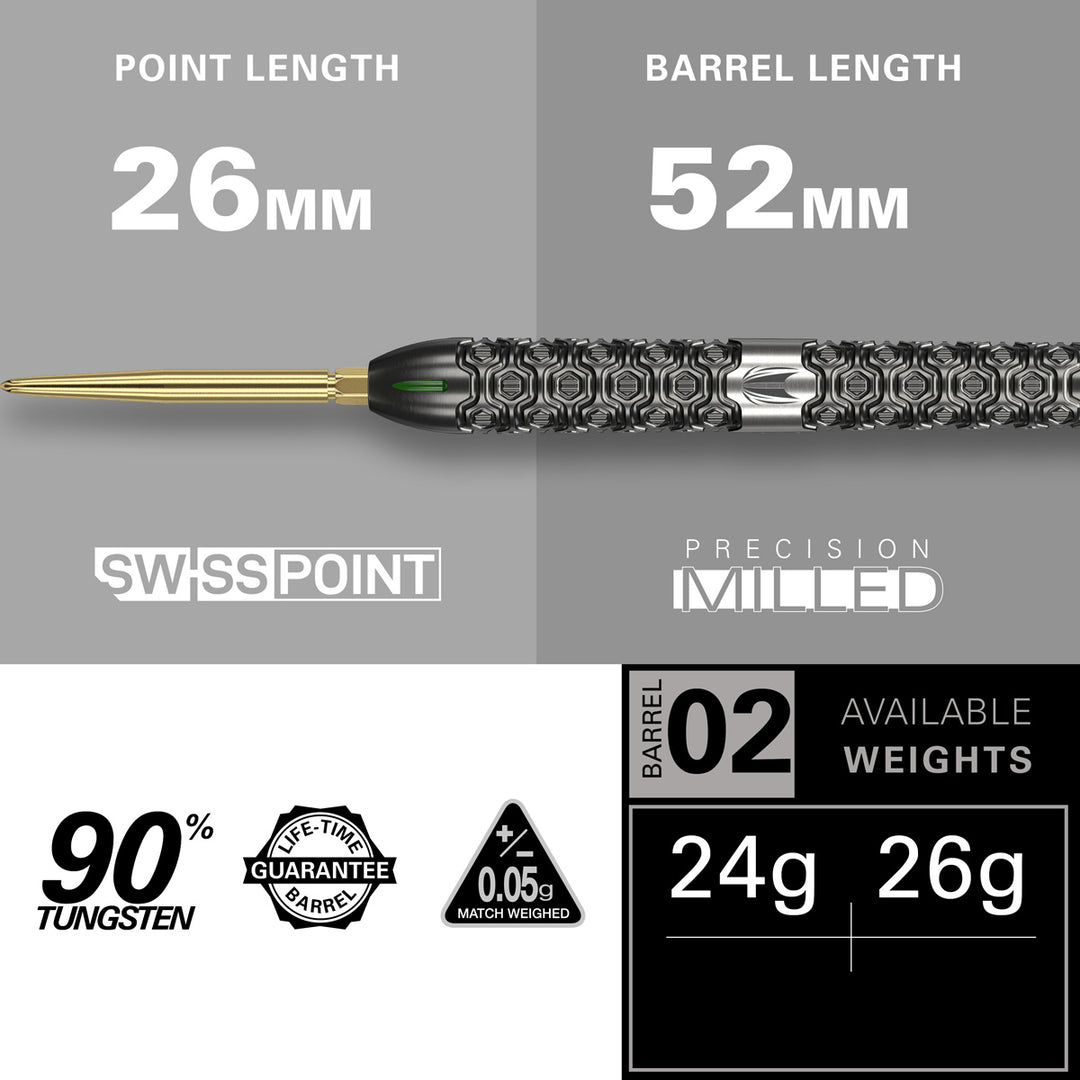 Cult SP02 90% Tungsten Swiss Point Steel Tip Darts by Target