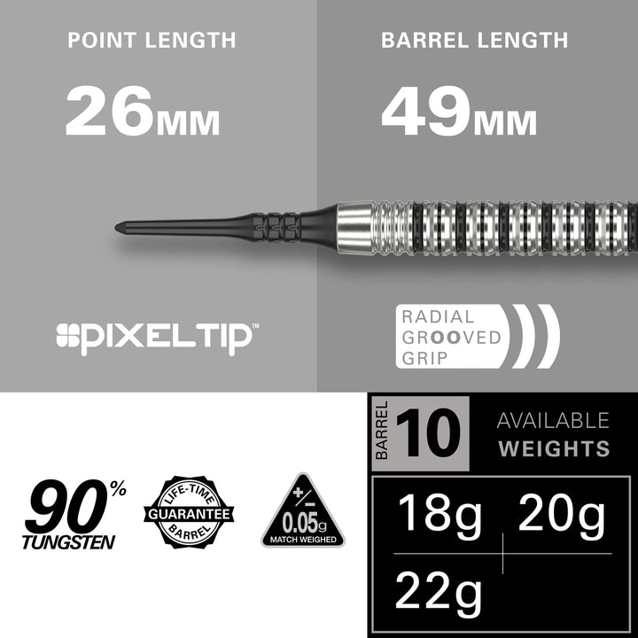 Exo 10 90% Tungsten Soft Tip Darts by Target