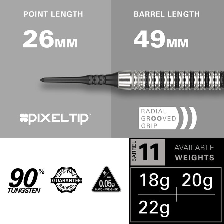 Exo 11 90% Tungsten Soft Tip Darts by Target