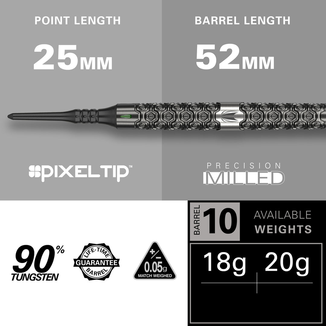 Cult 10 90% Tungsten Soft Tip Darts by Target