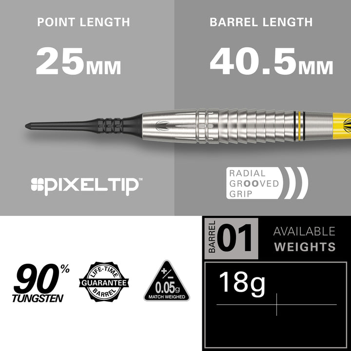 Scott Williams G1 90% Tungsten Soft Tip Darts by Target