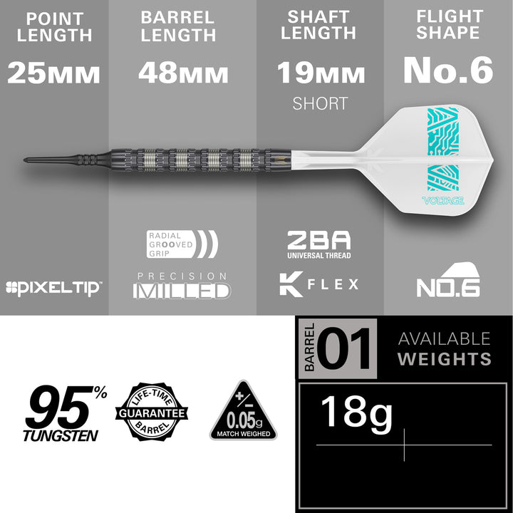 Cross 95K 95% Tungsten Soft Tip Darts by Target