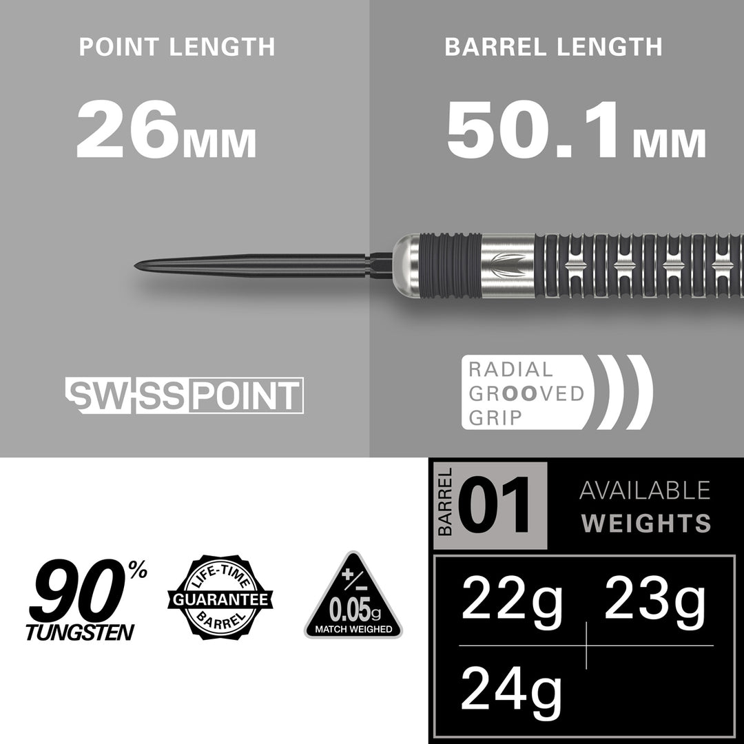 Hollywood Action 90% Tungsten SP Steel Tip Darts by Target