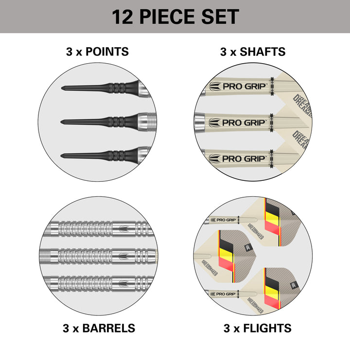 Dimitri van den Bergh G2 90% Tungsten Soft Tip Darts by Target