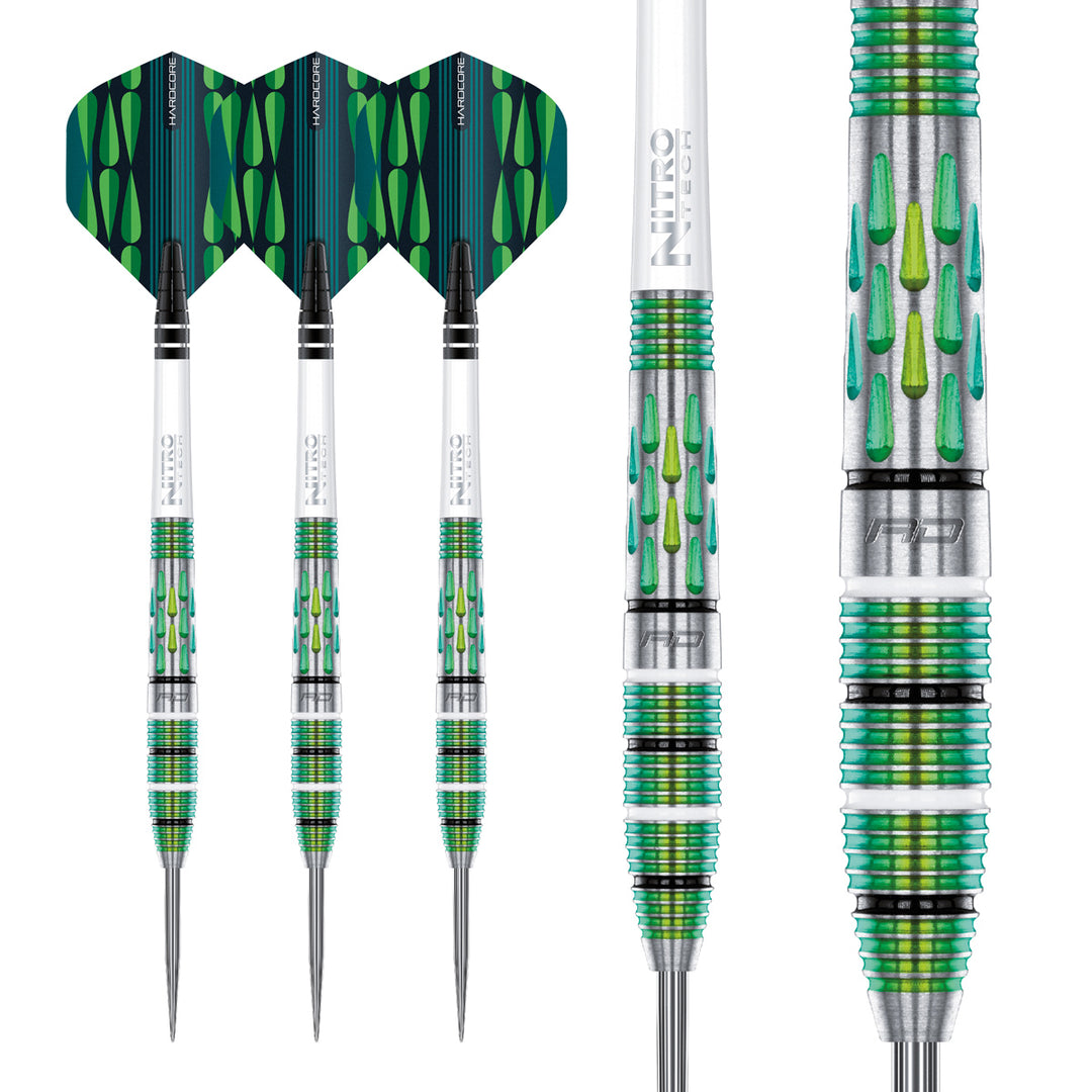 Artura Screamin' Green 90% Tungsten Steel Tip Darts by Red Dragon