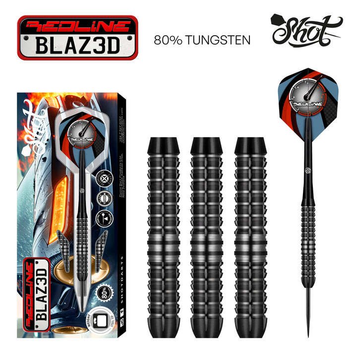 Redline BLAZ3D 80% Tungsten Steel Tip Darts by Shot