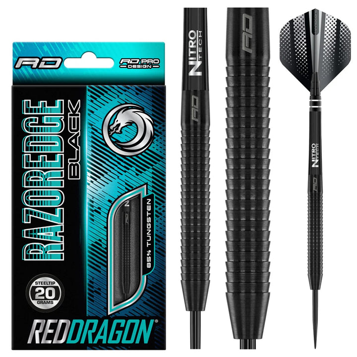 Razor Edge Black 85% Tungsten Steel Tip Darts by Red Dragon