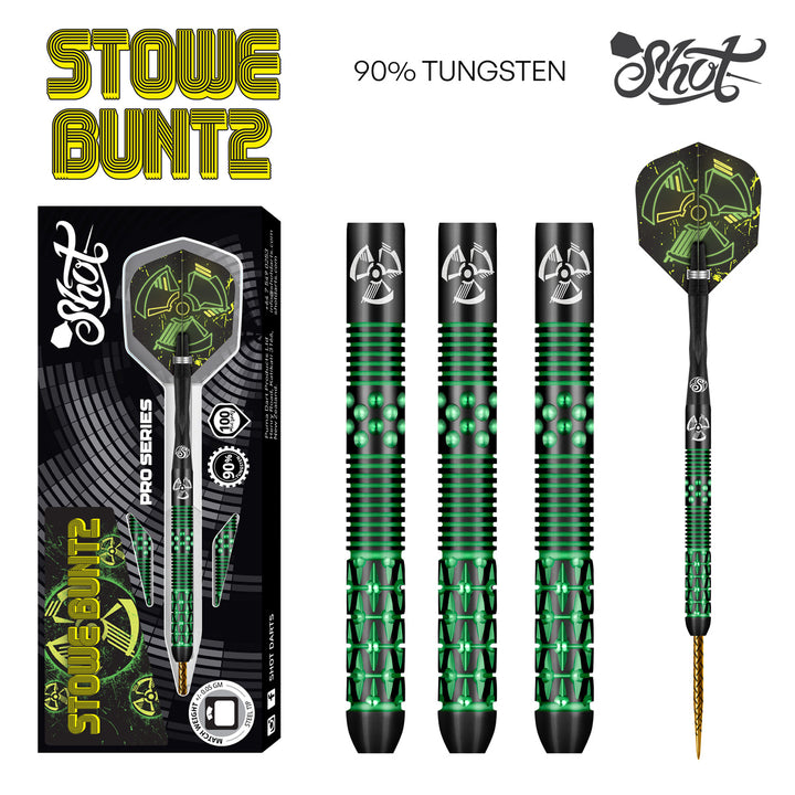 Stowe Buntz 2.0 Black 90% Tungsten Steel Tip Darts  by Shot