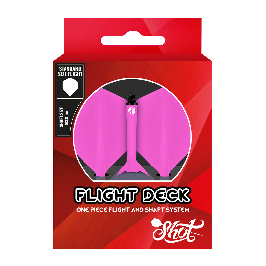 Flight Deck Pink One Piece Dart Flight and Shaft System by Shot