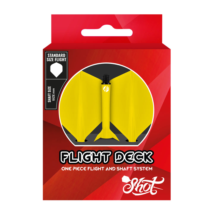 Flight Deck Yellow One Piece Dart Flight and Shaft System by Shot