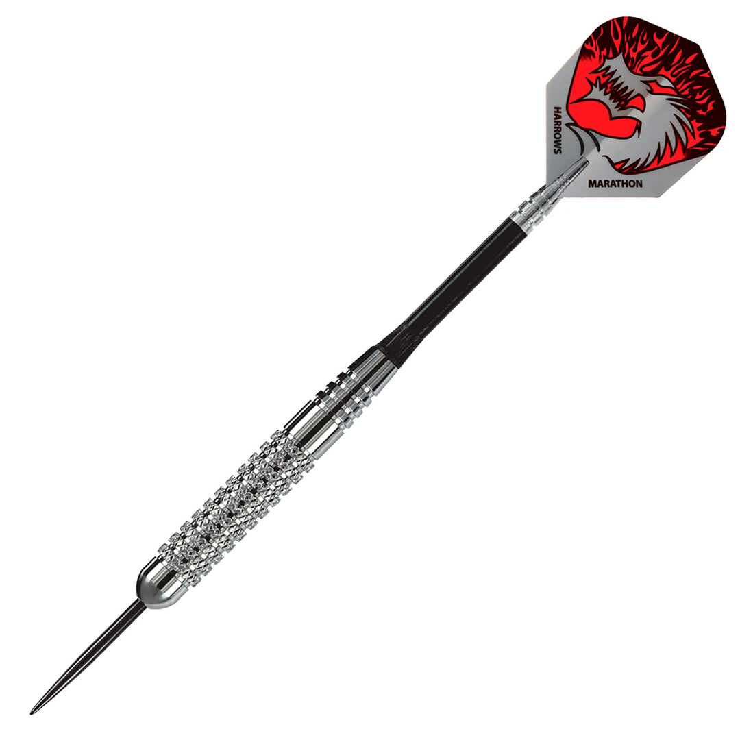 Harrows Silver Arrows Knurled Chromed Brass Steel Tip Darts