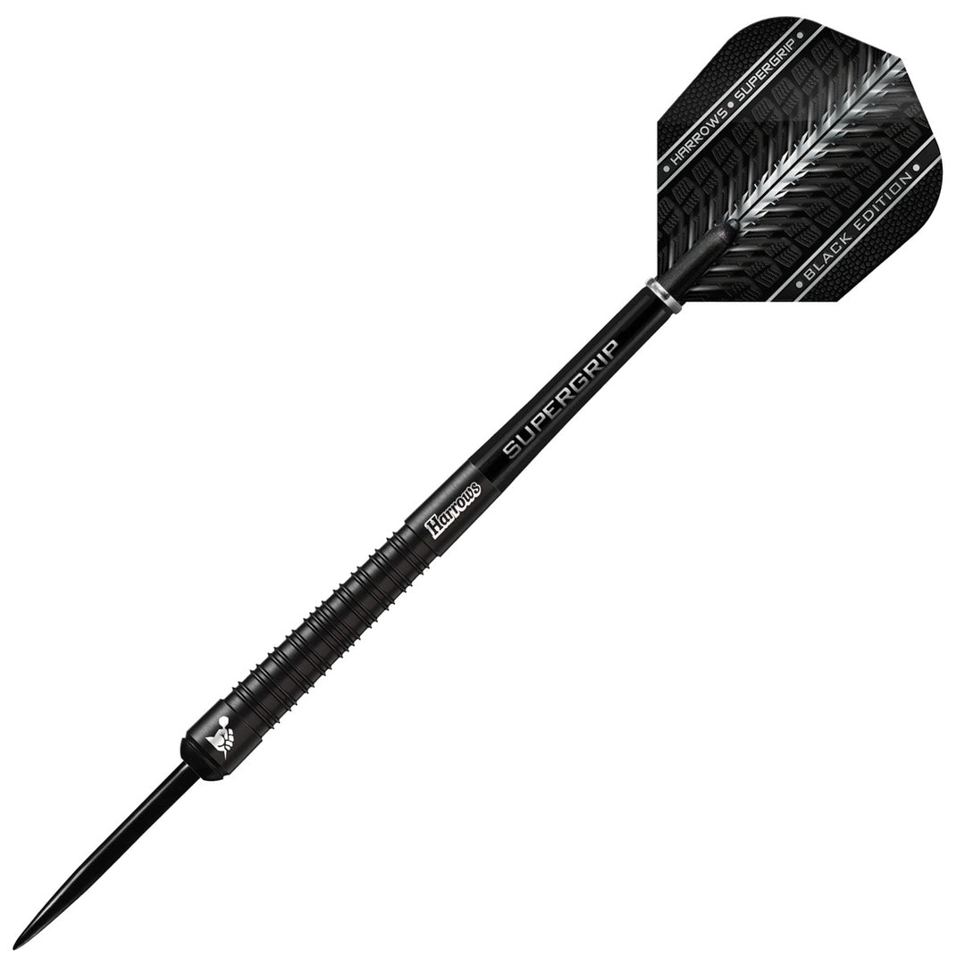 Harrows Supergrip Black Edition 90% Tungsten Steel Tip Darts