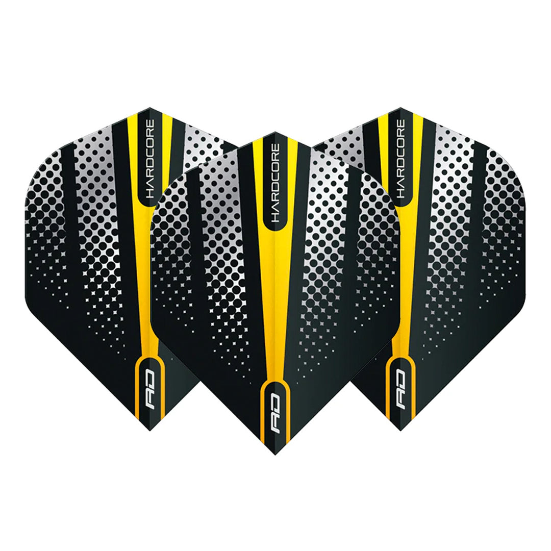 Hardcore Radical Yellow Flash Standard Dart Flights by Red Dragon