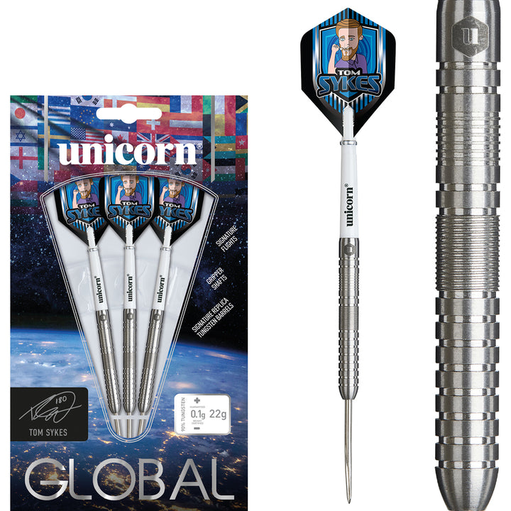 Tom Sykes 90% Tungsten Steel Tip Darts by Unicorn