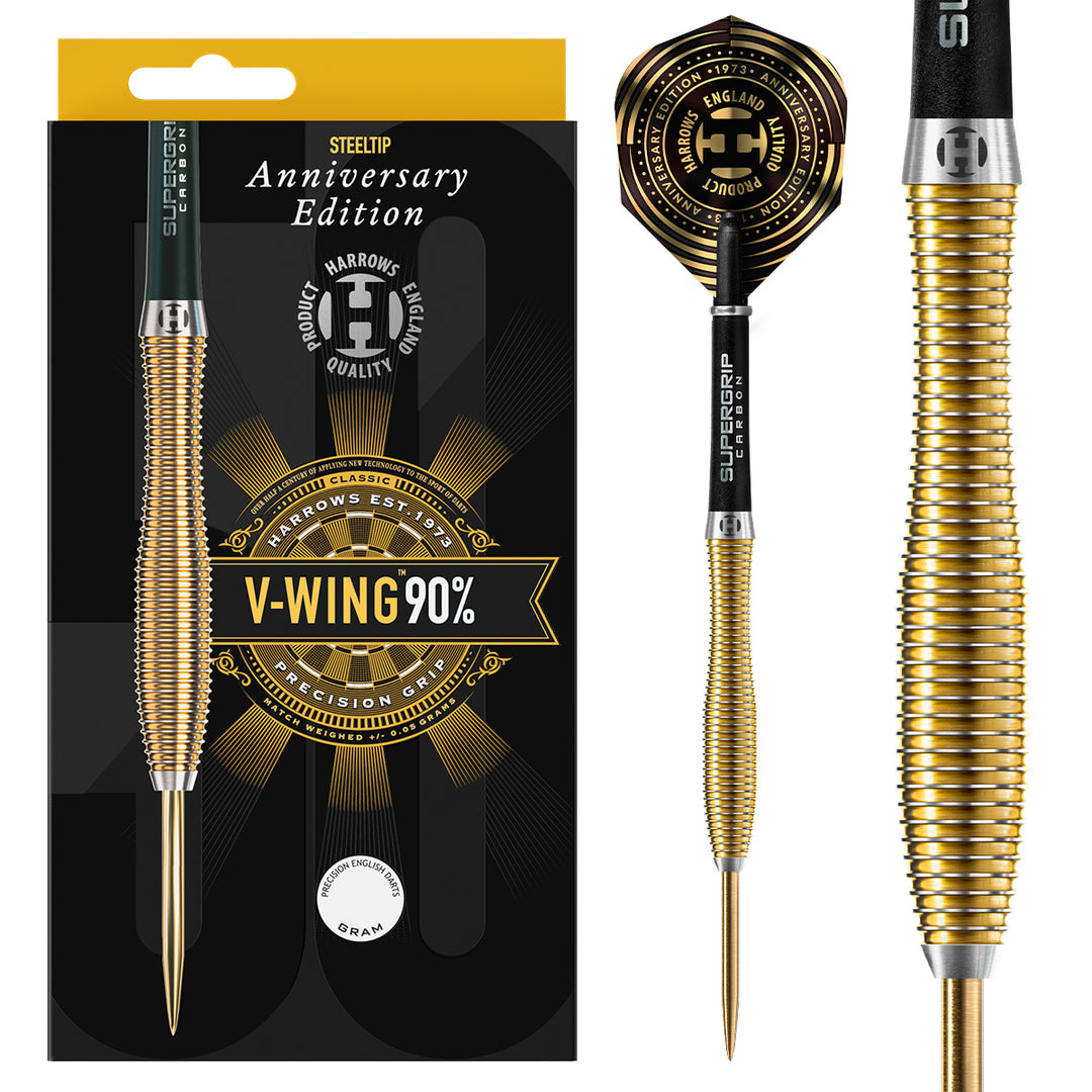 V-Wing 90% Tungsten Steel Tip Darts by Harrows