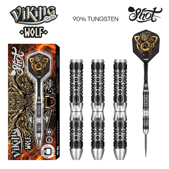 Viking Wolf 90% Tungsten Steel Tip Darts by Shot