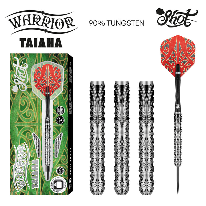 Warrior Taiaha 90% Tungsten Steel Tip Darts by Shot