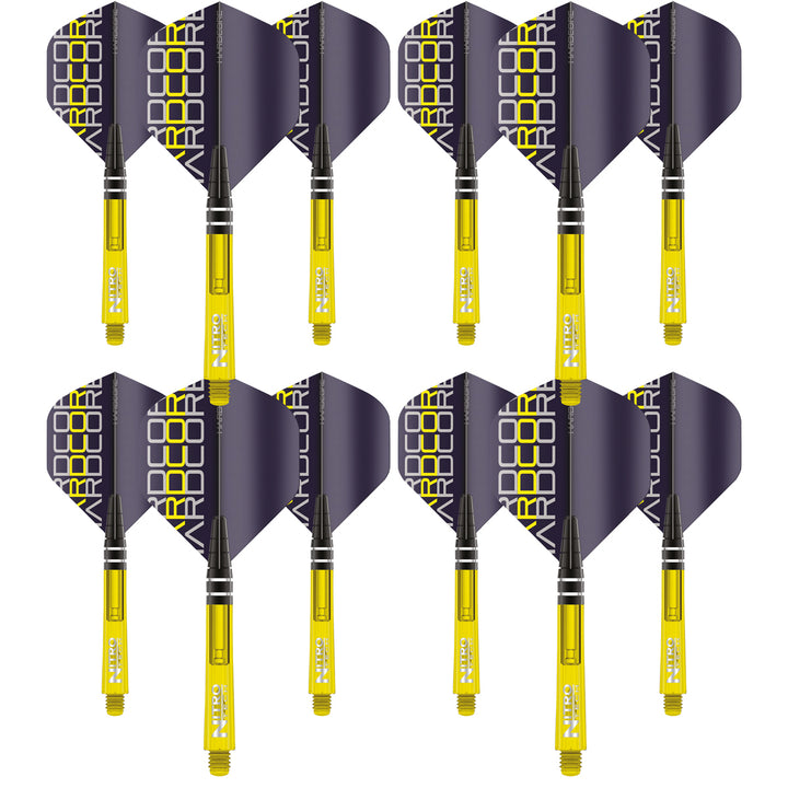 Nitrotech Flight & Shaft Combo - Yellow by Red Dragon - 4 Sets