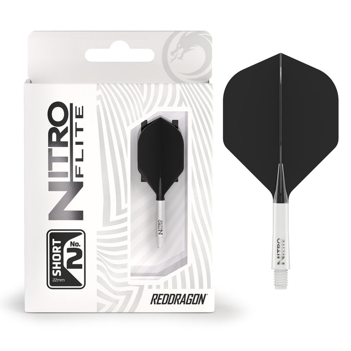 Nitro Flite Integrated Flight & Shaft White & Black No2 by Red Dragon