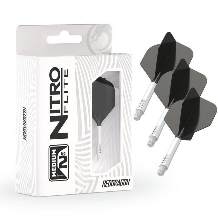 Nitro Flite Integrated Flight & Shaft White & Black No2 by Red Dragon