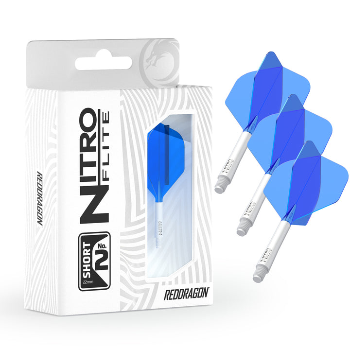 Nitro Flite Integrated Flight & Shaft White & Blue No2 by Red Dragon