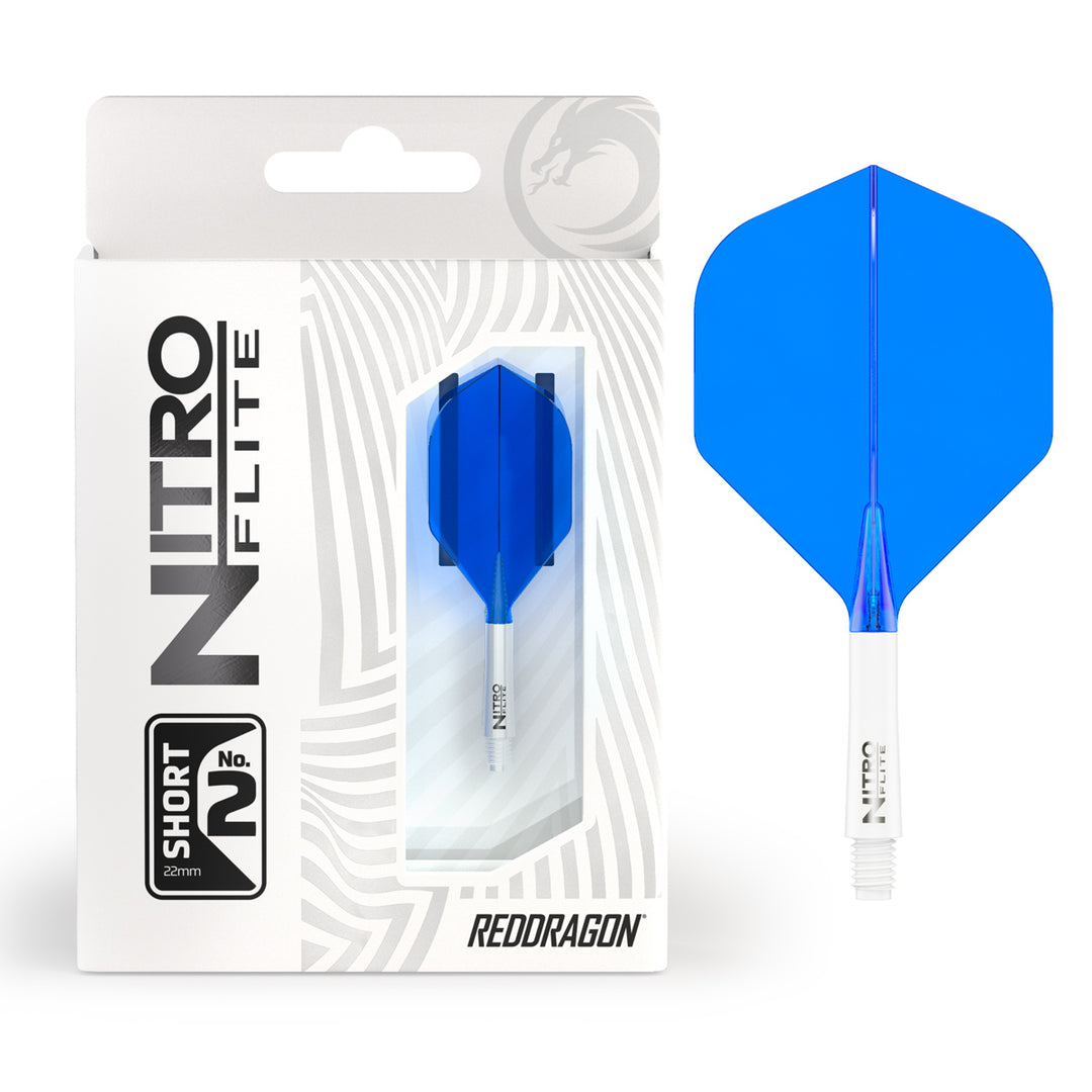 Nitro Flite Integrated Flight & Shaft White & Blue No2 by Red Dragon