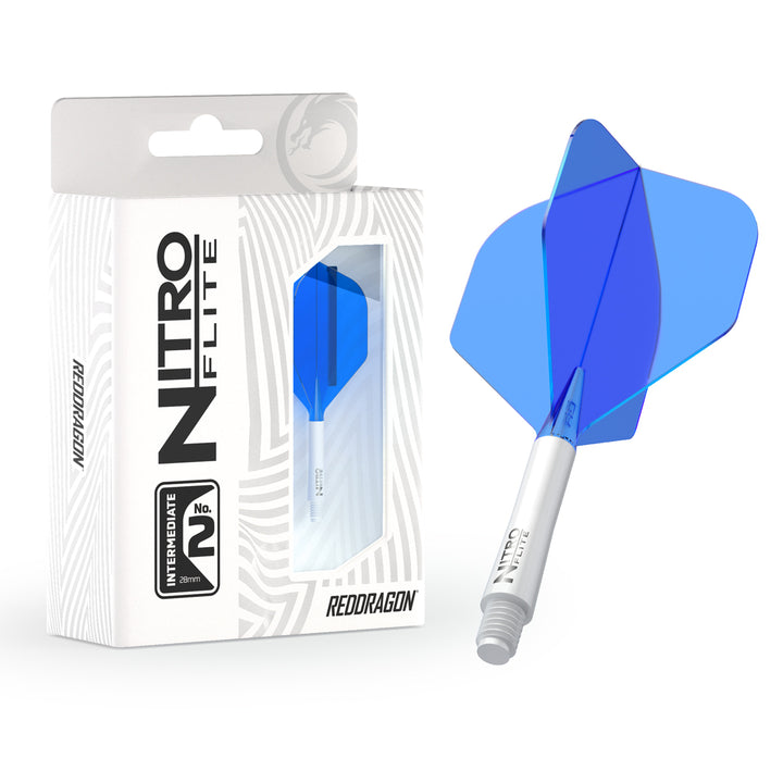 Nitro Flite Integrated Flight & Shaft White & Blue No2 by Red Dragon