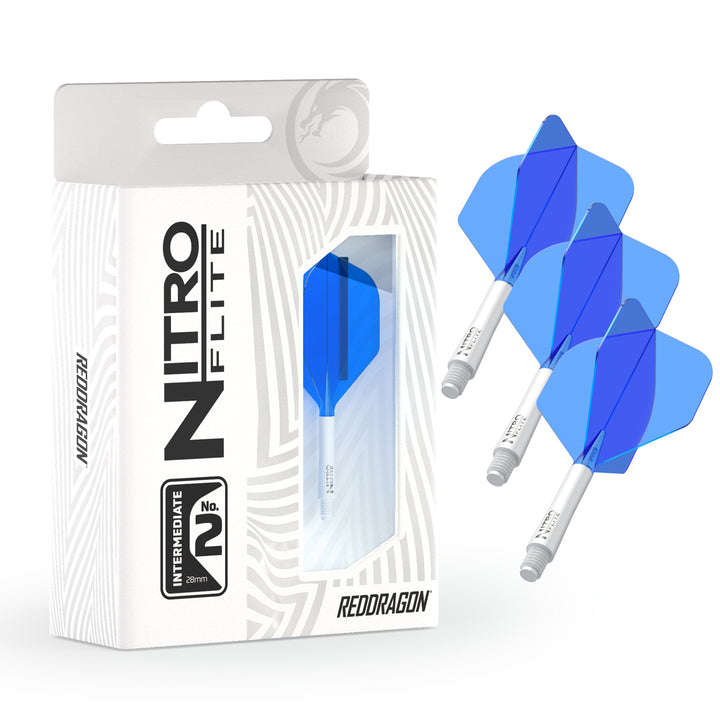 Nitro Flite Integrated Flight & Shaft White & Blue No2 by Red Dragon