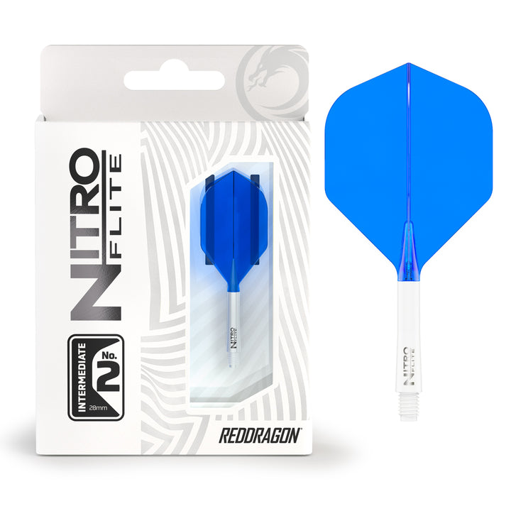 Nitro Flite Integrated Flight & Shaft White & Blue No2 by Red Dragon