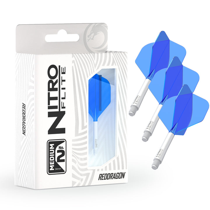 Nitro Flite Integrated Flight & Shaft White & Blue No2 by Red Dragon