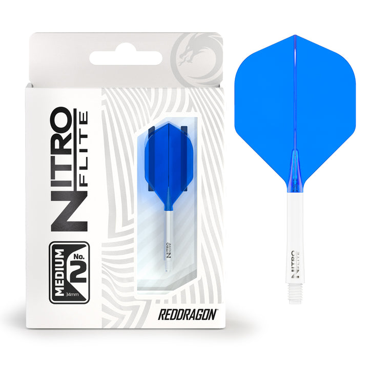 Nitro Flite Integrated Flight & Shaft White & Blue No2 by Red Dragon