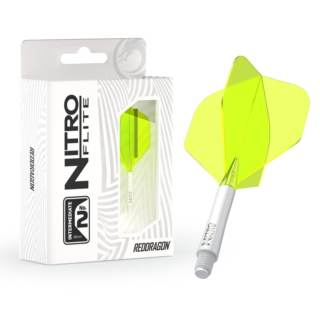 Nitro Flite Integrated Flight & Shaft White & Yellow No2 by Red Dragon